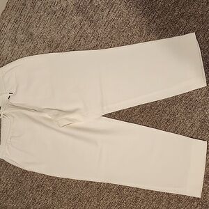 Banana Republic White Drawstring Waist Pants Size Large Inseam 25 In Rise 12 In